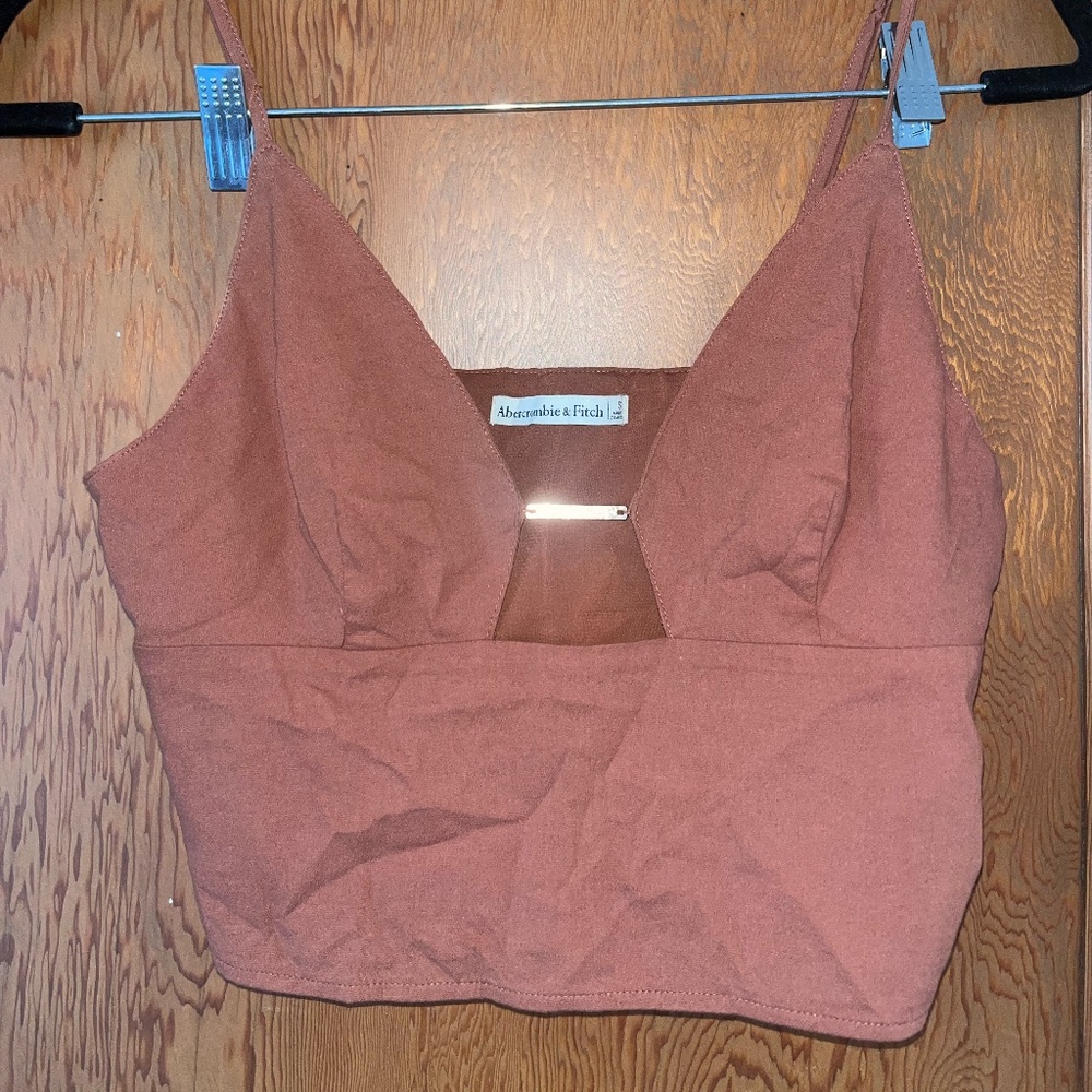 Abercrombie brown/orange cropped tank